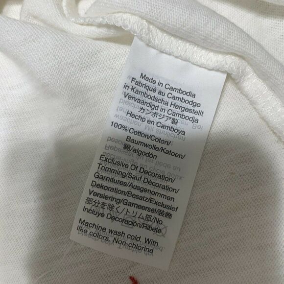 j crew womens white bikini print embroidered short sleeve top t shirt small - Picture 4 of 6